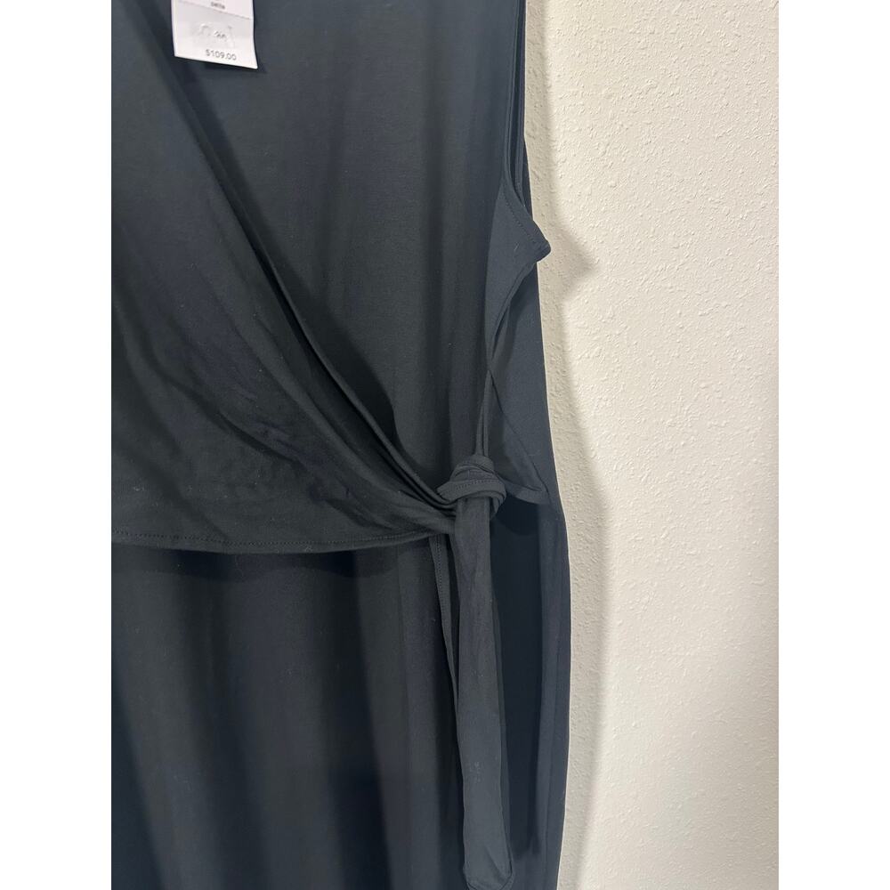 J.Jill Black Faux Wrap Black Tank Dress NWT Large Petite - Picture 2 of 5